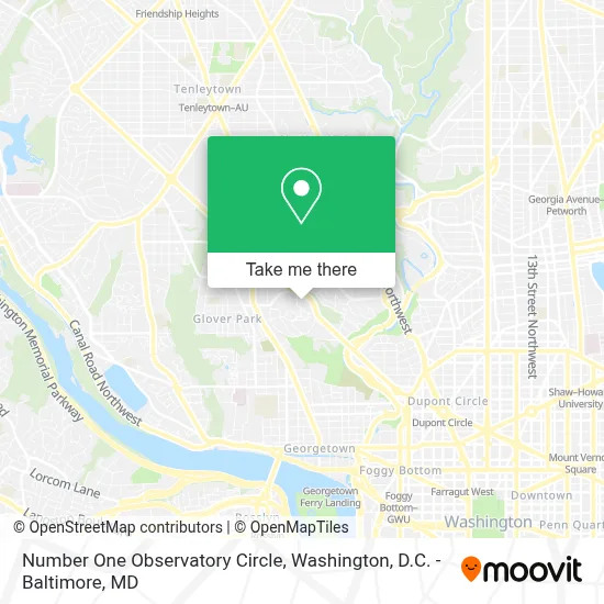 Number One Observatory Circle map
