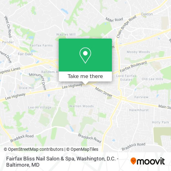 Mapa de Fairfax Bliss Nail Salon & Spa