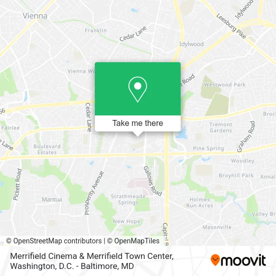 Merrifield Cinema & Merrifield Town Center map