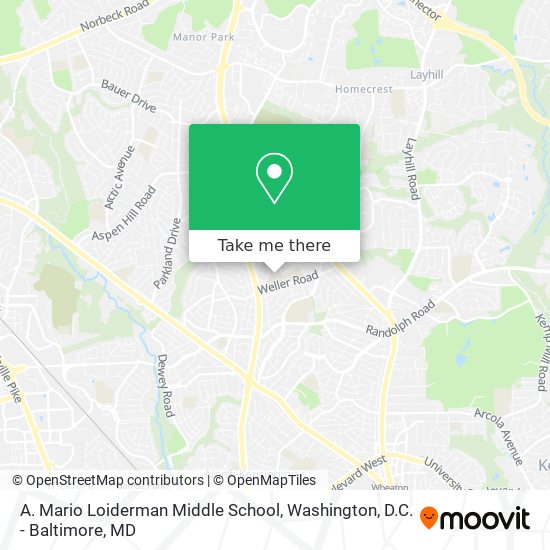 Mapa de A. Mario Loiderman Middle School