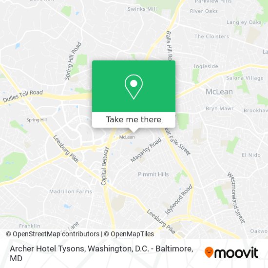 Mapa de Archer Hotel Tysons