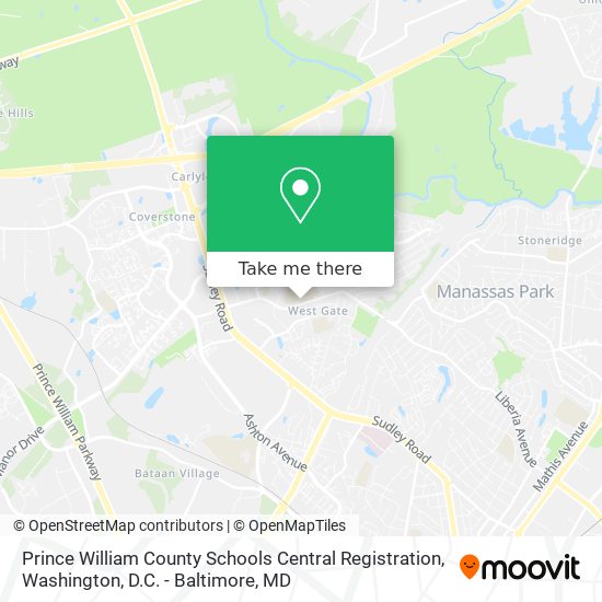 Prince William County Schools Central Registration map