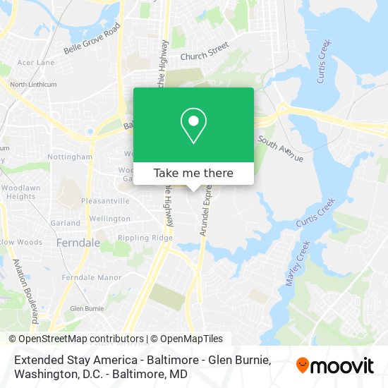 Mapa de Extended Stay America - Baltimore - Glen Burnie