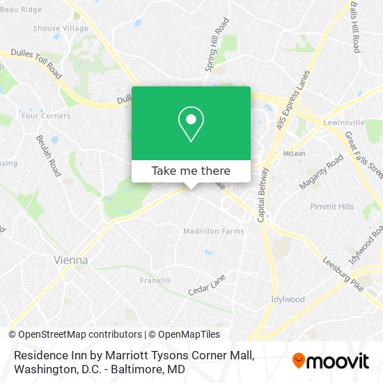 Mapa de Residence Inn by Marriott Tysons Corner Mall