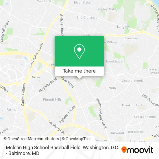 Mclean High School Baseball Field map