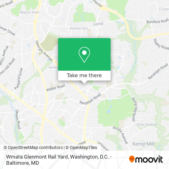 Mapa de Wmata Glenmont Rail Yard