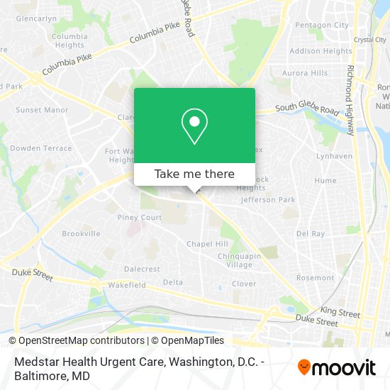 Mapa de Medstar Health Urgent Care