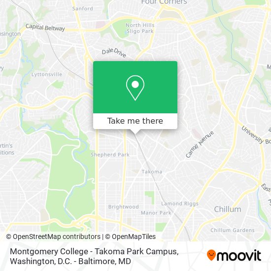 Mapa de Montgomery College - Takoma Park Campus