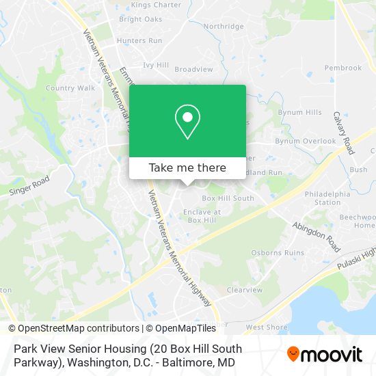 Park View Senior Housing (20 Box Hill South Parkway) map