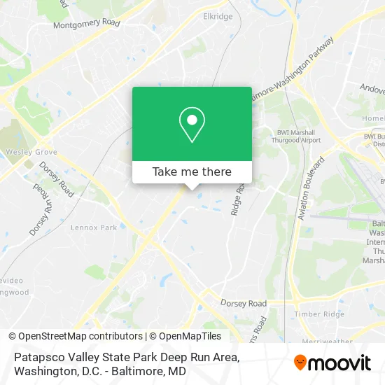 Patapsco Valley State Park Deep Run Area map