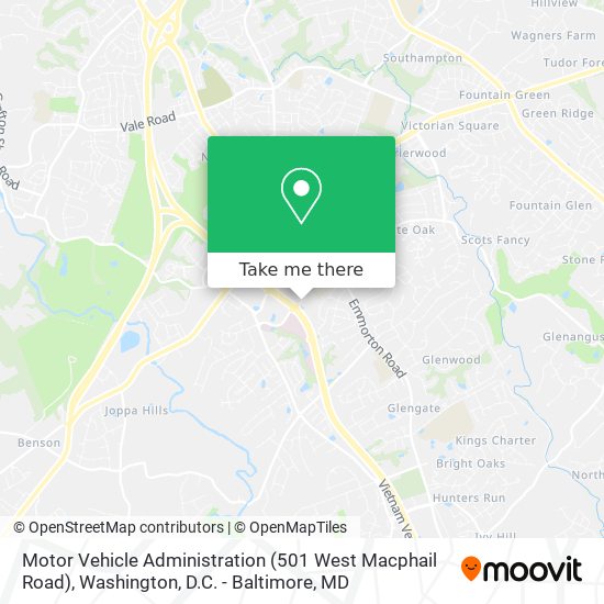 Motor Vehicle Administration (501 West Macphail Road) map