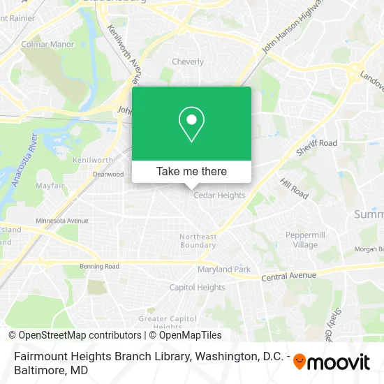 Fairmount Heights Branch Library map