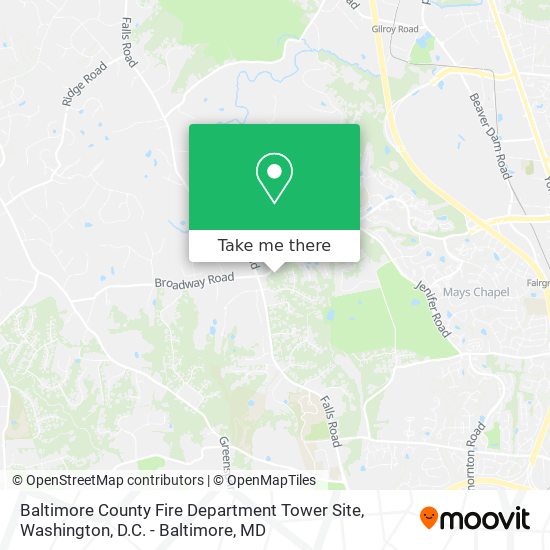 Mapa de Baltimore County Fire Department Tower Site