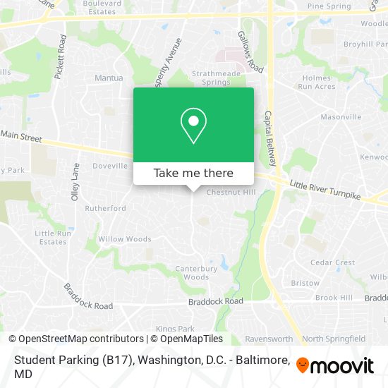 Student Parking (B17) map