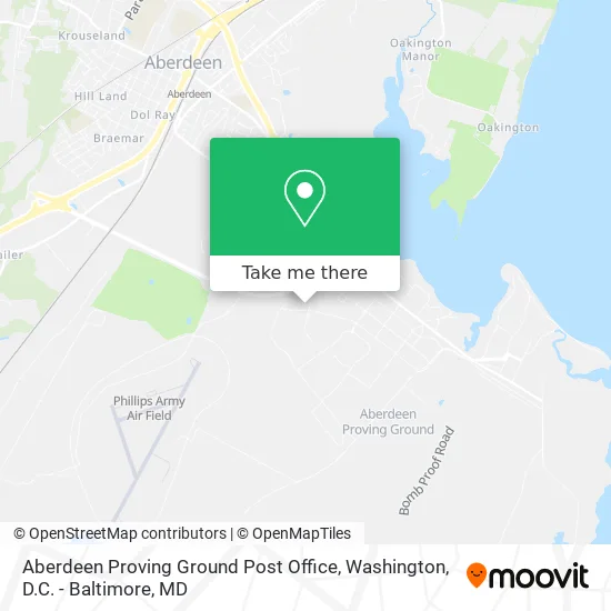 Mapa de Aberdeen Proving Ground Post Office