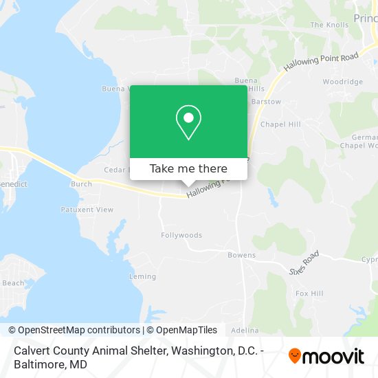 Mapa de Calvert County Animal Shelter