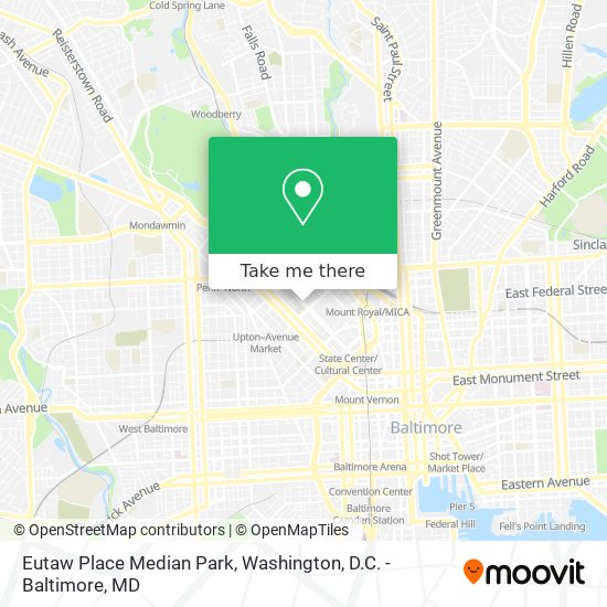 Eutaw Place Median Park map