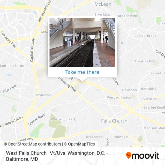 West Falls Church–Vt/Uva map