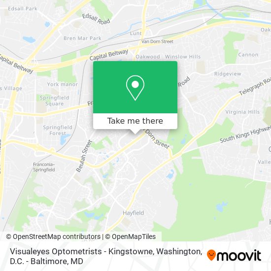 Visualeyes Optometrists - Kingstowne map
