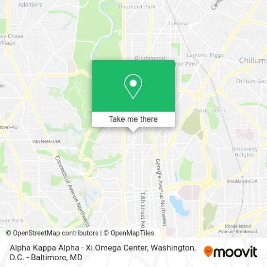 Alpha Kappa Alpha - Xi Omega Center map