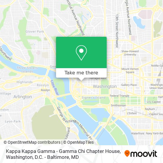 Mapa de Kappa Kappa Gamma - Gamma Chi Chapter House