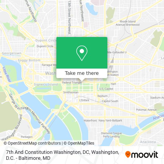 7th And Constitution Washington, DC map