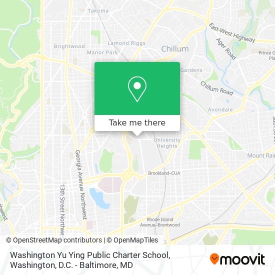 Washington Yu Ying Public Charter School map