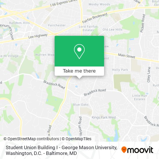 Student Union Building I - George Mason University map