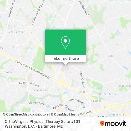 Mapa de OrthoVirginia Physical Therapy Suite #101