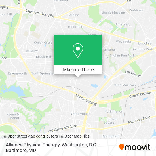 Mapa de Alliance Physical Therapy