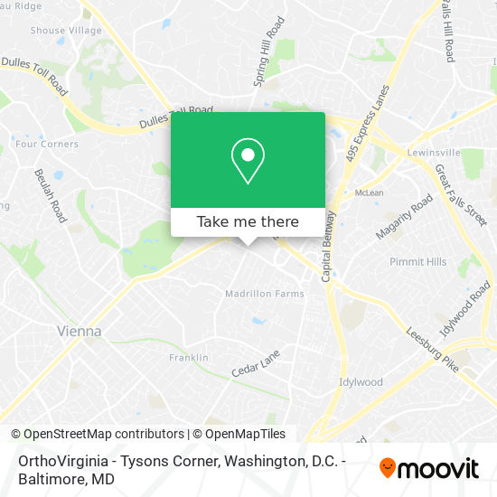 OrthoVirginia - Tysons Corner map