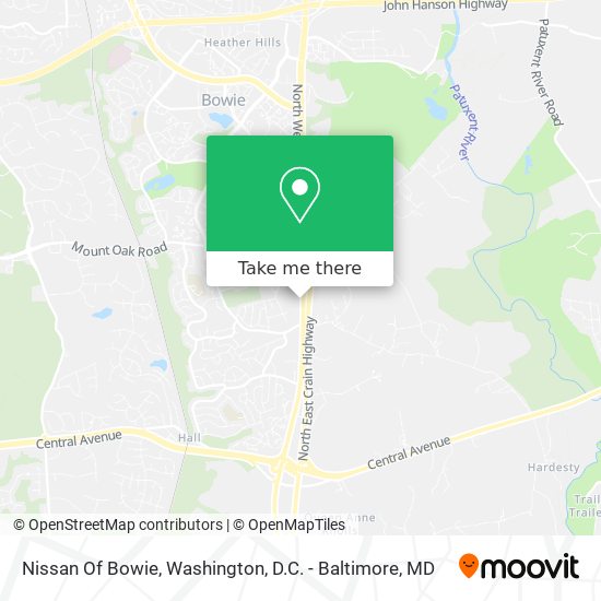 Nissan Of Bowie map