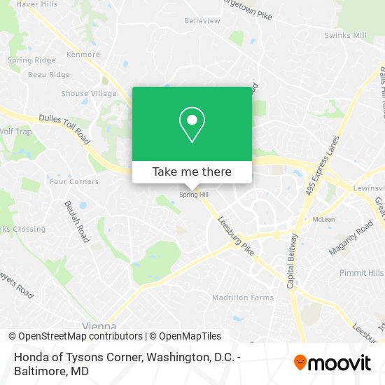 Honda of Tysons Corner map
