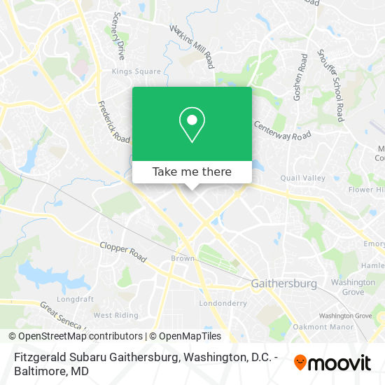 Fitzgerald Subaru Gaithersburg map