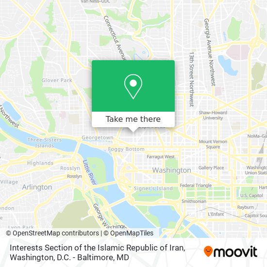 Interests Section of the Islamic Republic of Iran map