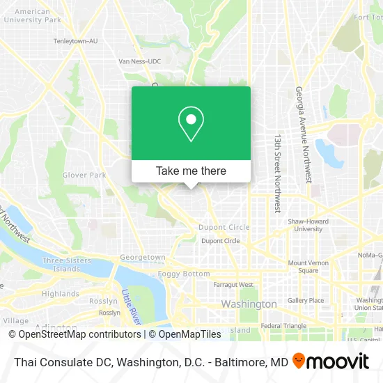 Thai Consulate DC map
