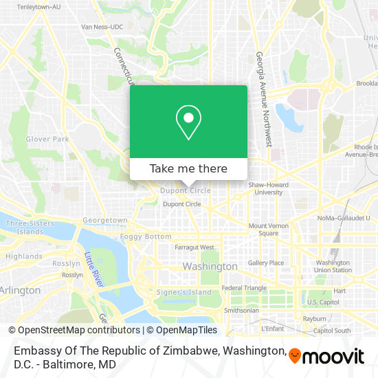 Embassy Of The Republic of Zimbabwe map