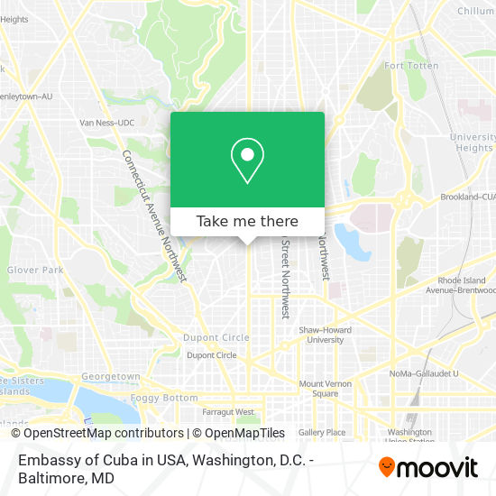 Embassy of Cuba in USA map