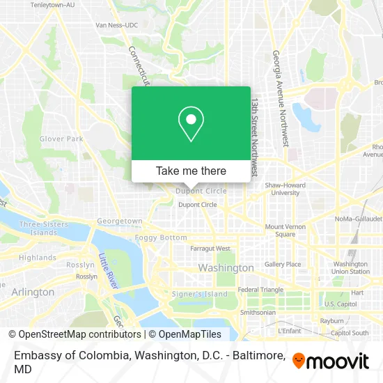 Embassy of Colombia map