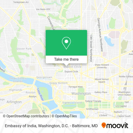 Embassy of India map