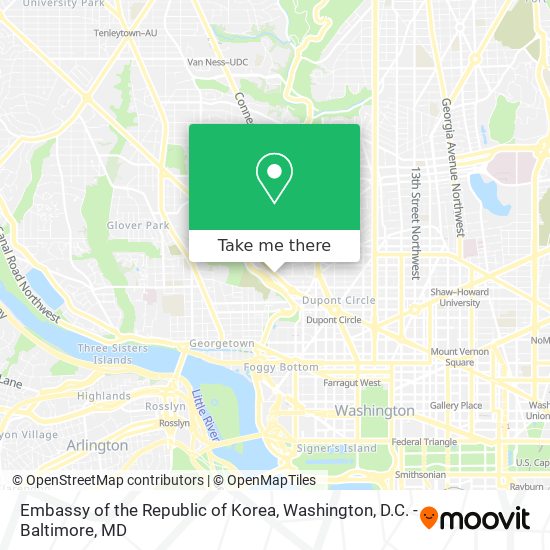 Embassy of the Republic of Korea map