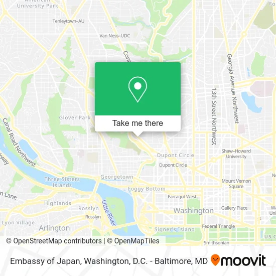 Embassy of Japan map