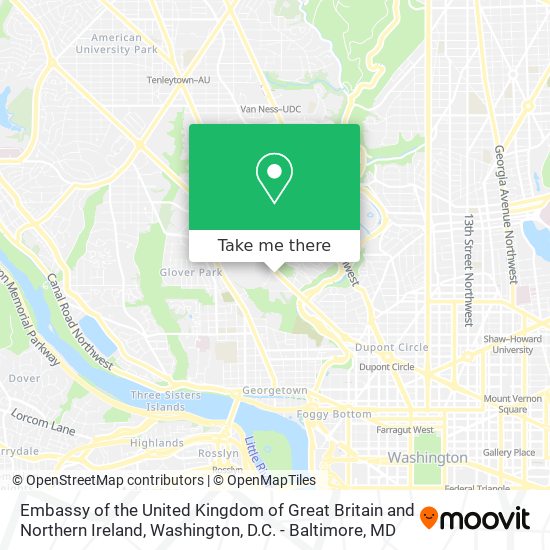 Mapa de Embassy of the United Kingdom of Great Britain and Northern Ireland