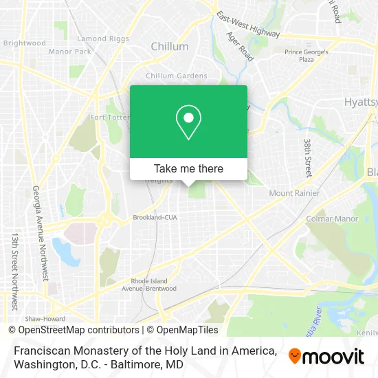 Franciscan Monastery of the Holy Land in America map