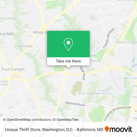 Mapa de Unique Thrift Store