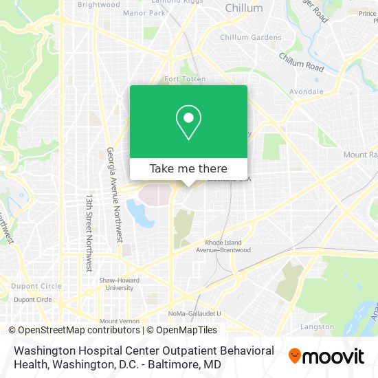 Mapa de Washington Hospital Center Outpatient Behavioral Health