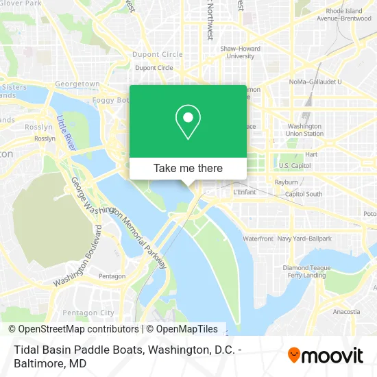 Tidal Basin Paddle Boats map