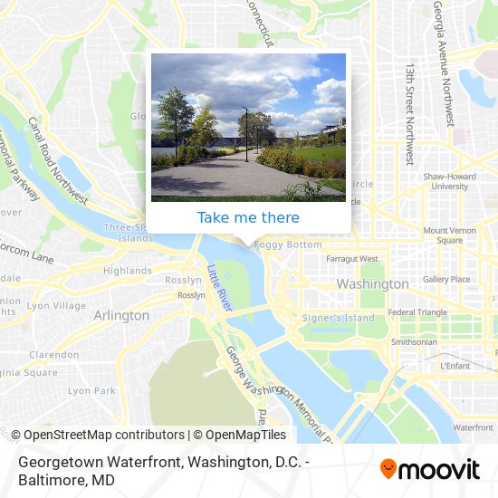 How to get to Georgetown Waterfront in Washington by Bus or Metro?