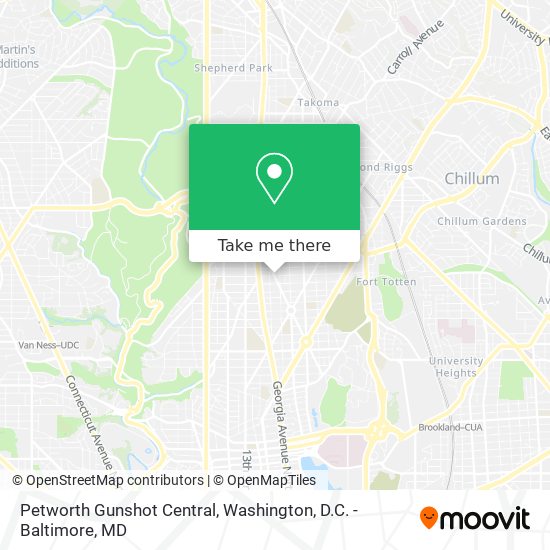 Mapa de Petworth Gunshot Central