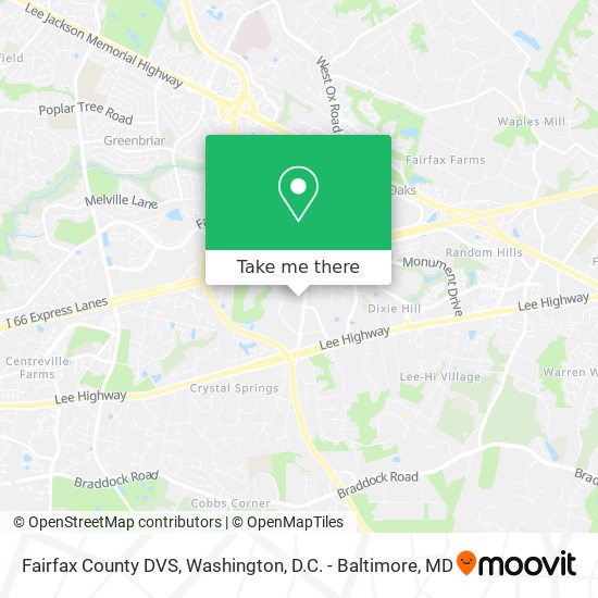 Mapa de Fairfax County DVS